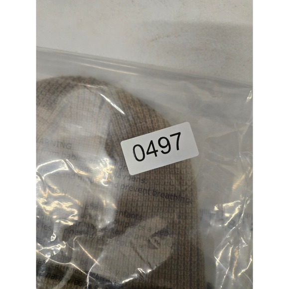 Sidewalk Surfer Mens Beanie Hat Tan Ribbed Knit Acrylic One Size - Picture 9 of 9